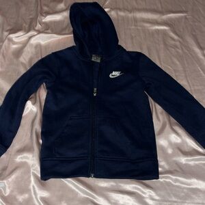 Nike Boys Navy Blue Fleece Full-Zip Hoodie